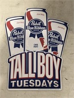 Pabst Blue Ribbon tall boy Tuesdays beer