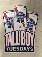 Pabst Blue Ribbon tall boy Tuesdays beer