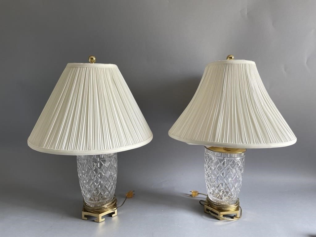 Pair Of  Waterford Crystal Lamps