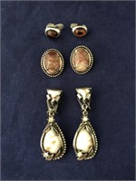 Collection of Stone Cabachon Earrings
