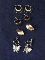 Collection of Vintage Gold & Silvertone Earrings