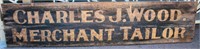 Vintage Charles J Wood Mercantile Sign