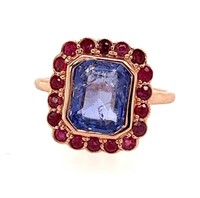 10ct r/g tanzanite & ruby ring
