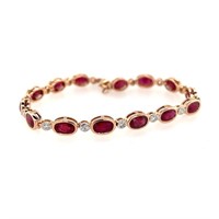 18ct r/g ruby & diamond bracelet