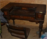 90B: Antique desk comes with chair