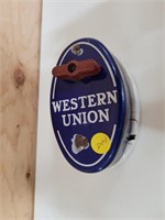 Western Union porcelain call box