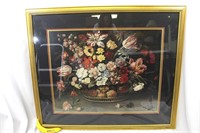 Framed "Bouquet of Flowers in a Basket" Print