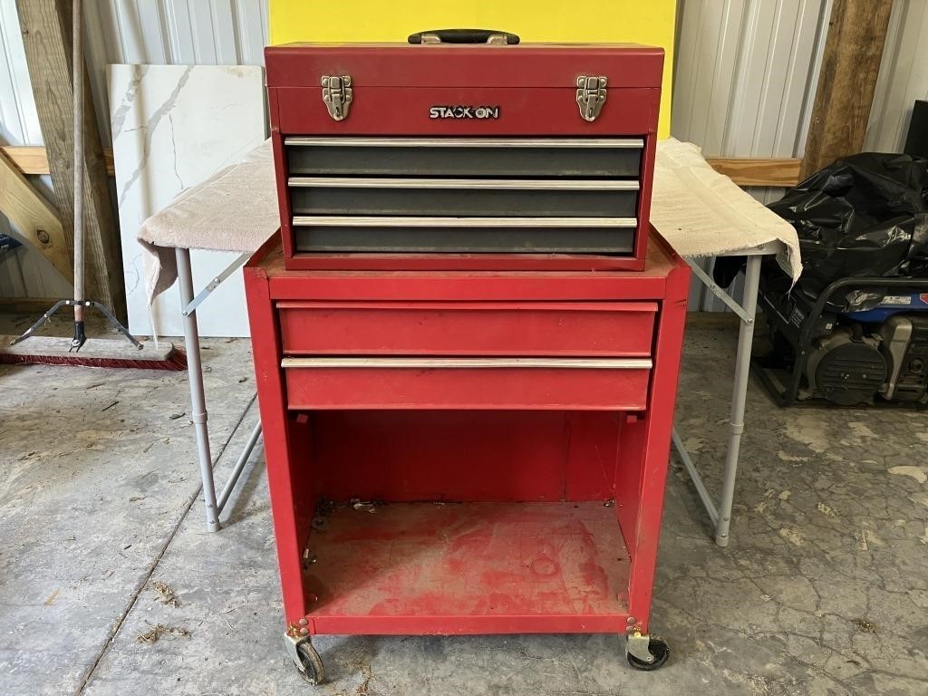 Stack On Red Wheeled Tool Chest w/Contents