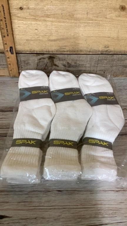 NEW 12 pair Spak sport socks size 10-13