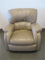 Leather Recliner Gray/Tan
