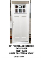 32" RH Fiberglass Exterior Entry Door