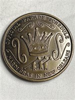 1969 Official Parade Schedule Mardi Gras Coin