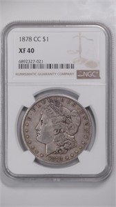 1878-CC Morgan Silver $ NGC XF40