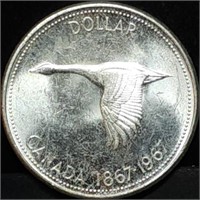 1967 Canada Centennial Silver Dollar Unc