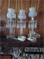 Three Crystal Lamps (electric)