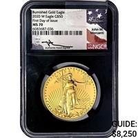 2020-W 1oz $50 BGE Mercanti Sig. FDOI NGC MS70