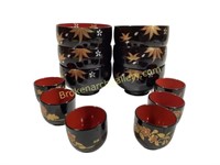 Asian Lacquered Bowls, Tea Cups