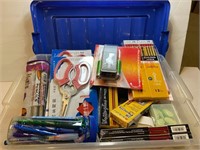 Box LOT Pencils & Office Supplies