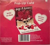 Happy Valentine’s Day Pugs and kisses Lot of 4