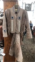 Women Western Leather & Beaded Jacket