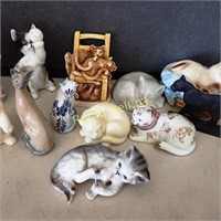 Curio Cabinet Cats Collection Plus Friends