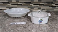 VINTAGE GLASBAKE AND CORNIGWARE BAKING DISHES AND
