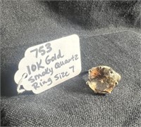 10 K Gold Smoky Quartz Ring