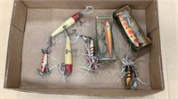 7 lures, Eger Bait minnow, Weedless Dillinger,