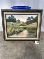 M. Hubley framed canvas painting, dimensions are