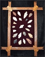 Frame of 22 Arrowheads found in Missouri