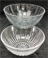 2 Vintage cut glass bowls 7" & 10"