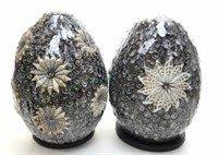 (2) Decorative Seashell Dome Table Lamps