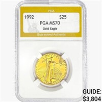 1992 $25 1/2oz. American Gold Eagle PGA MS70