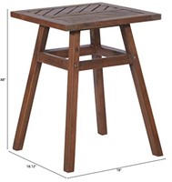 Patio Wood Chevron Square End Side Table