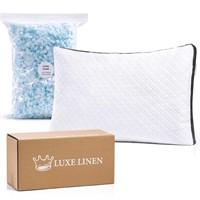 Luxe Linen Standard Bed Pillows, Shredded Memory F