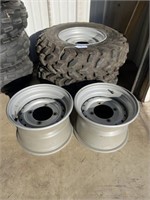 Set 0f 4-ATV Rims & Tires, 4-Rims, 2-Tires, 26x