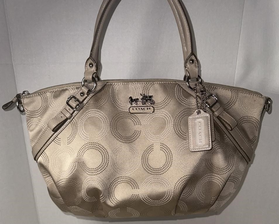 Coach Madison Dot OP Handbag Khaki!