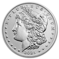 2021-d Silver Morgan Dollar (box & Coa)