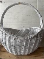 Large and Small White Wicker Baskets