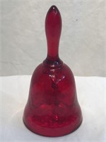 Fenton "Diamond Optic" Cranberry Art Glass Bell