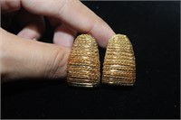 Pair of Oversized Golden Huggie-Type Earrings