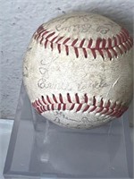 1965 Chicago Cubs Team Ball with Display Case