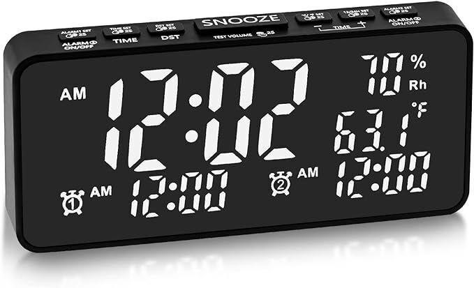 BOCTOP Digital Alarm Clock for Bedroom Bedside