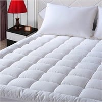 EASELAND Twin XL Mattress Pad Pillow Top Quilted F