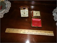 Two Vintage Westclox Folding Travel Clocks