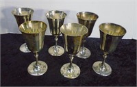 Set of 6 Silverplate Wine Goblets