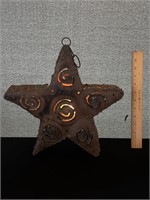 Large Five Point Metal Star Tea Light Holder
