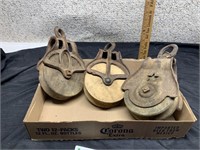 2 Louden Wood Pulleys, & other