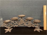 Heavy Grape Leaf Metal Candle Stand