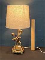 Metal Base Bronze Painted Bird Lamp